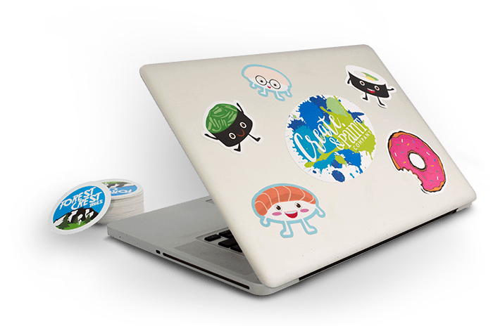 Stickers on a Laptop