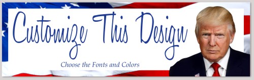 Template Donald Trump and US Flag Bumper Sticker
