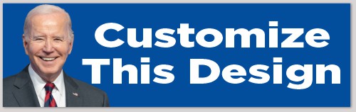 Blue Background Bumper Sticker with Joe Biden | MakeStickers