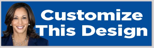 Blue Background Bumper Sticker with Kamala Harris