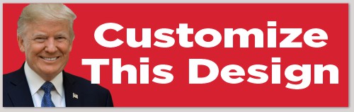 Red Background Bumper Sticker with Donald Trump