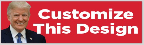 Template Red Background Bumper Sticker with Donald Trump