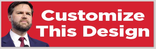 Red Background Bumper Sticker with JD Vance