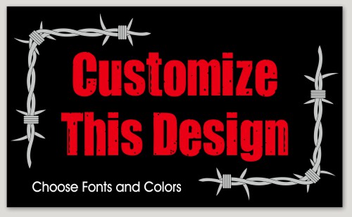 Template Rectangle Sticker with Barbed Wire Border