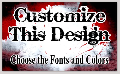 Template Rectangle Sticker with Blood and Metal Design