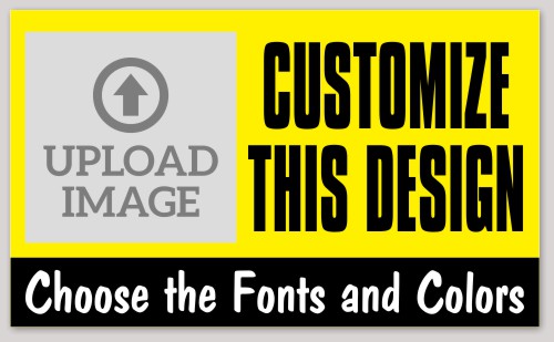 Template Yellow Rectangle Sticker with Photo Upload