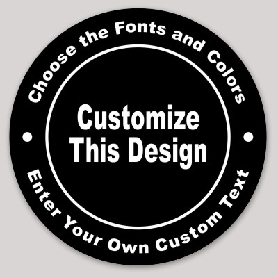 Template Black Circle Sticker with Curved Text