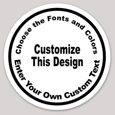 Template White Circle Sticker with Curved Text