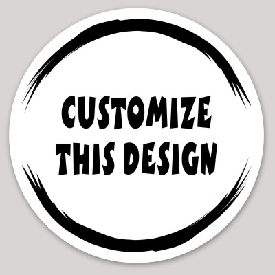 Template Circle Sticker with Abstract Border