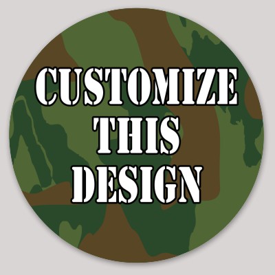 Circle Sticker with Green Camo