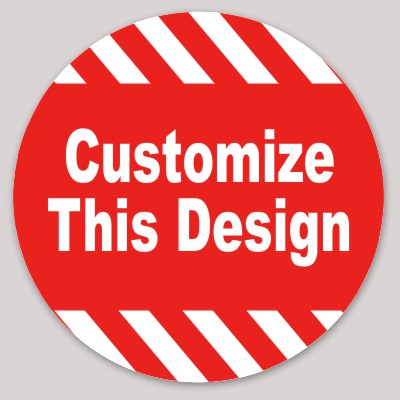 Circle Sticker with Red Safety Stripes