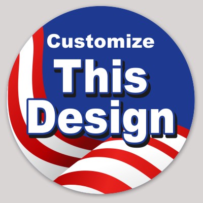 Circle Sticker with American Flag