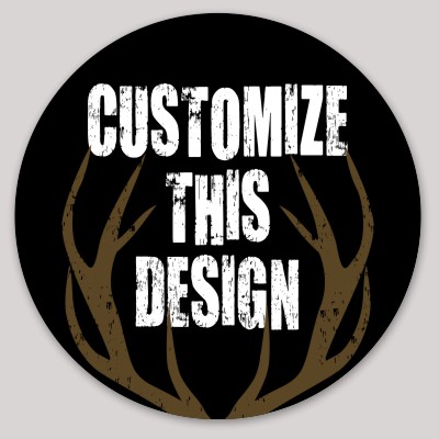 Template Circle Sticker with Antler Design