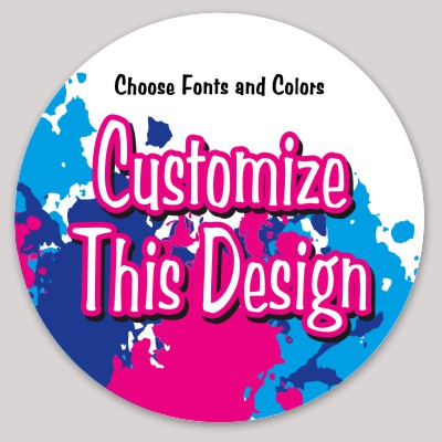 Template Circle Sticker with Color Splat