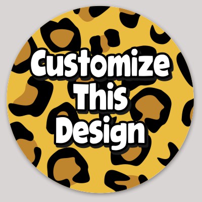 Template Circle Sticker with Leopard Print