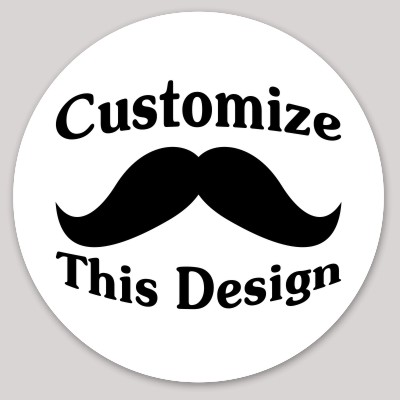 Template Circle Sticker with Handlebar Mustache