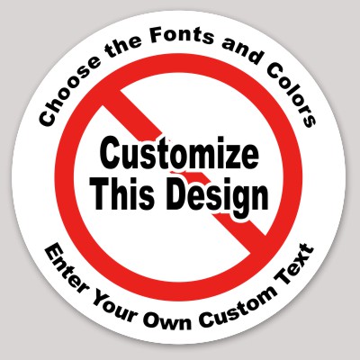 Anti Circle Sticker with Curve Text