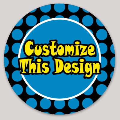 Template Circle Sticker with Polka Dot Background