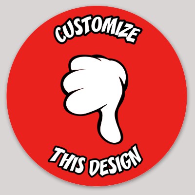 Template Circle Sticker with Thumbs Down
