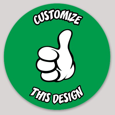 Circle Sticker with Thumbs Up
