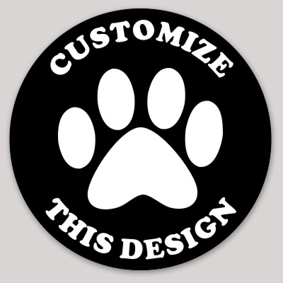 Template Circle Sticker with Animal Paw Print