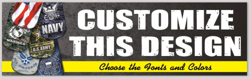 Template Armed Forces Service Tags Bumper Sticker