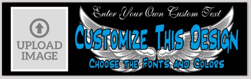 Template Memorial Bumper Sticker Wings and Photo