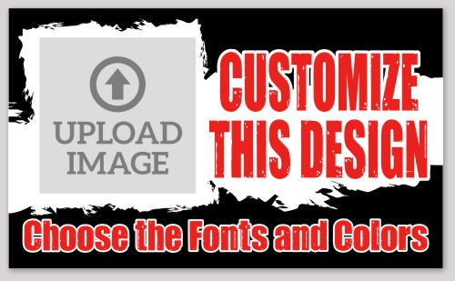 Template Rectangle Sticker with Abstract Photo Upload