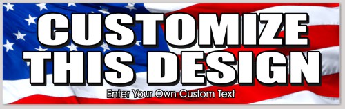Template Bumper Sticker with Patriotic American Flag