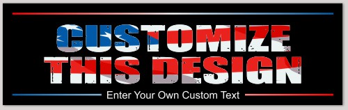 Template Bumper Sticker with Custom US Flag Font