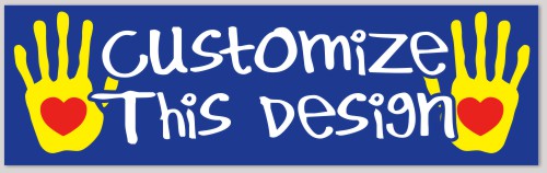 Template Bumper Sticker with Charity Hands