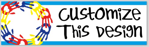 Template Bumper Sticker with Circle Charity Hands