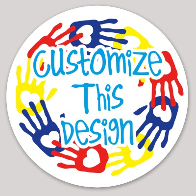 Circle Sticker with Circle Charity Hands