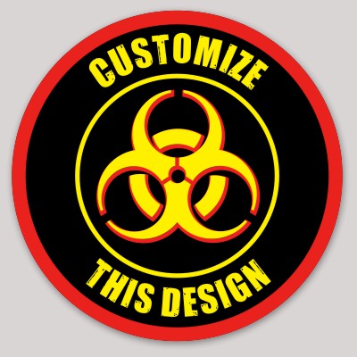 Template Circle Sticker with Biohazard Sign