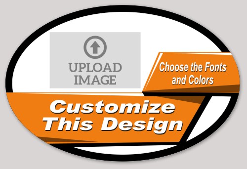 Template Business Oval Sticker with Photo Upload
