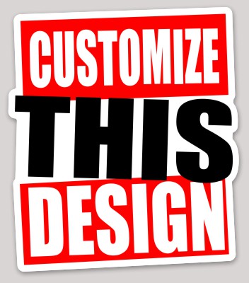 Template Bold Three Lines of Text Die Cut Sticker