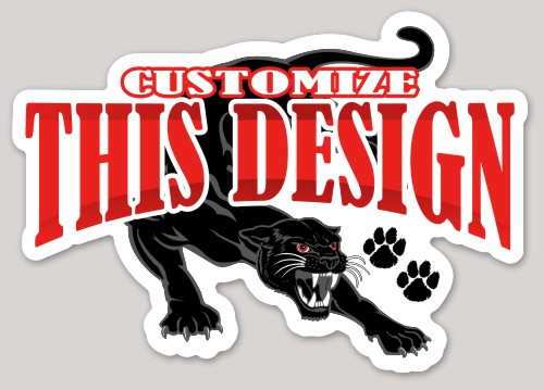 Template Panther Mascot Die Cut Sticker