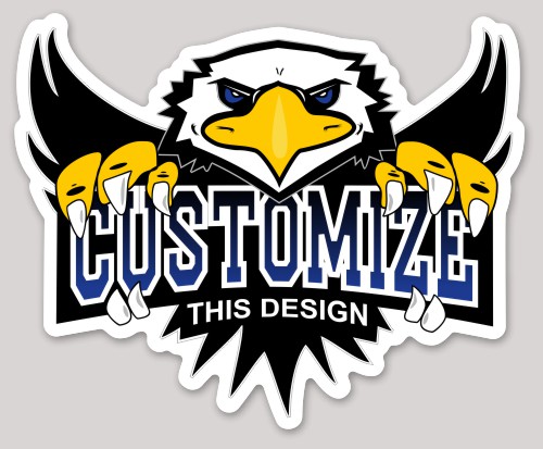 Eagle Sport Mascot Die Cut Sticker