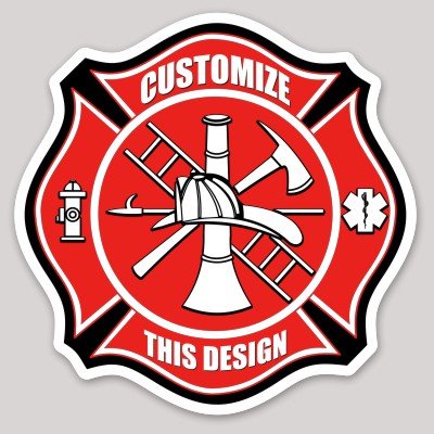 Template Firefighter Shield Die Cut