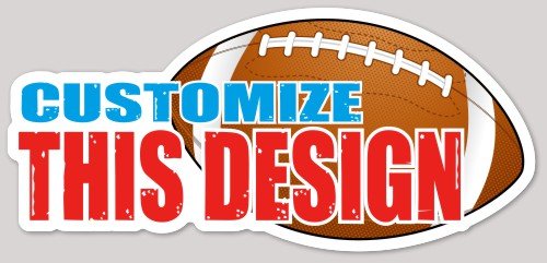 Template Die Cut Sticker with Large Football