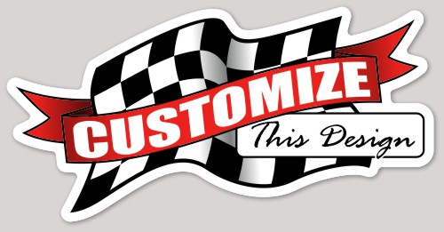 Template TemplateId: 12770 - die cut racing flag checkered banner car automotive speed 