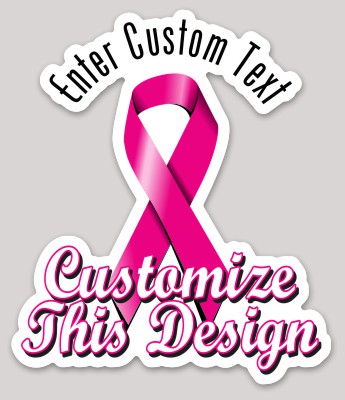 Template Bright Pink Charity Ribbon Die Cut