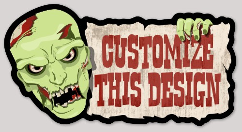 Template Zombie Sign Die Cut Sticker