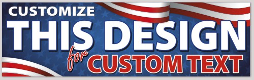 Template Bumper Sticker with Wavy Border Flag