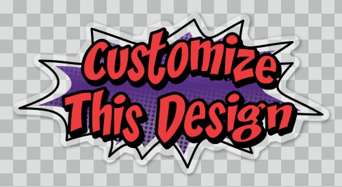 Template Comic Explosion Clear Sticker