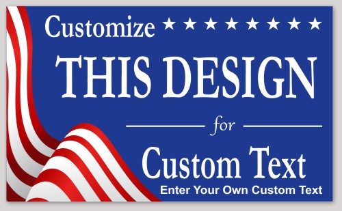 Template Rectangle Sticker with Flowing Flag