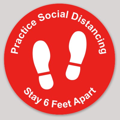 Practice Social Distancing Circle Sticker