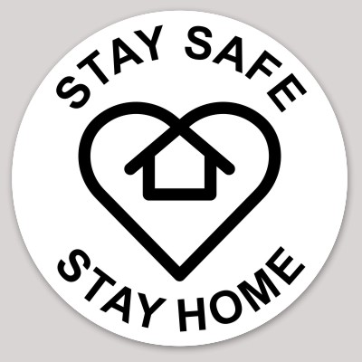 Stay Safe Stay Home Circle Sticker