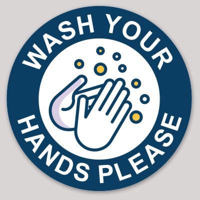 Wash Your Hands Circle Stickers
