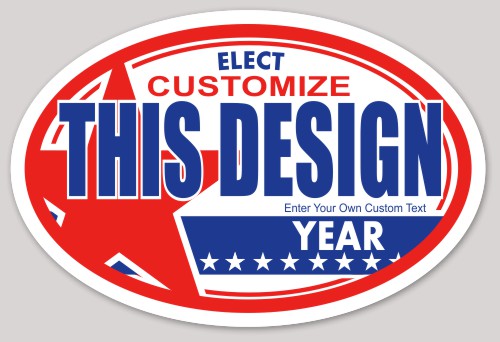 Template Oval Sticker with Political Designs